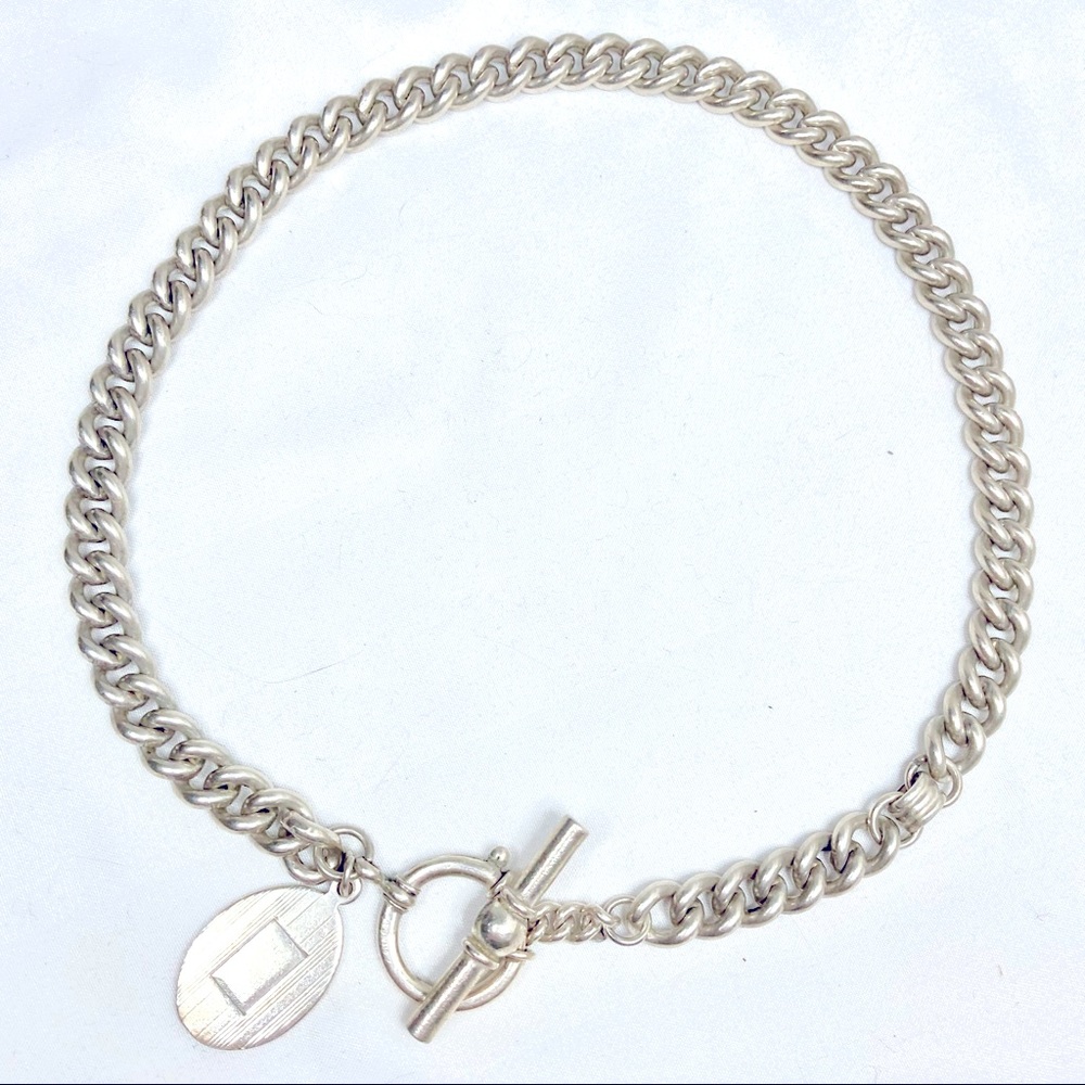 Vintage Ralph Lauren Sterling Silver Prince Albert Watch Chain & Toggle Necklace